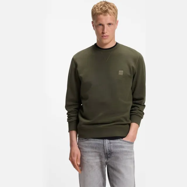 Boss sweater met logo - groen Bright Green