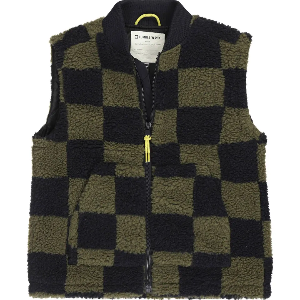 Tumble 'n Dry geruite teddy bodywarmer olijfgroen, foto 2