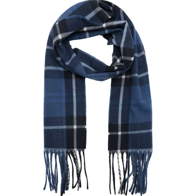 Mango geruite sjaal blauw