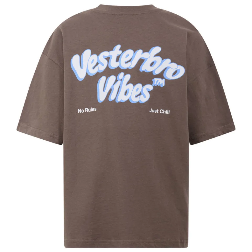 Shoeby t-shirt met backprint bruin, foto 3