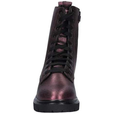 Nelson Kids leren enkelboots met profielzool - aubergine metallic, foto 3
