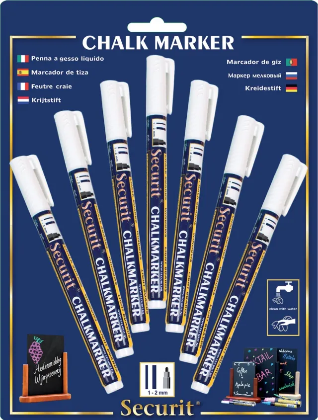 Securit Krijtstift securit sma-100 rond wit 1-2mm blister