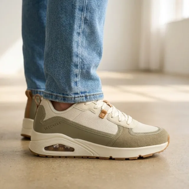 Skechers Uno Layover sneakers gebroken wit