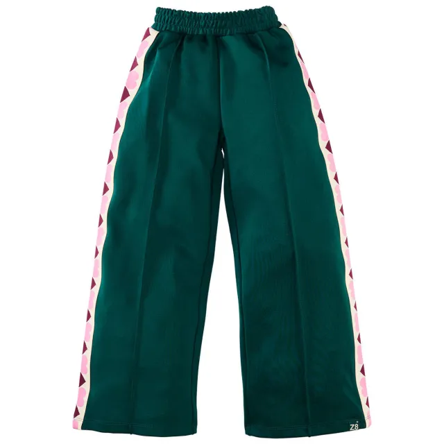 Z8 Karlijn wide leg joggingbroek groen roze wit, foto 2