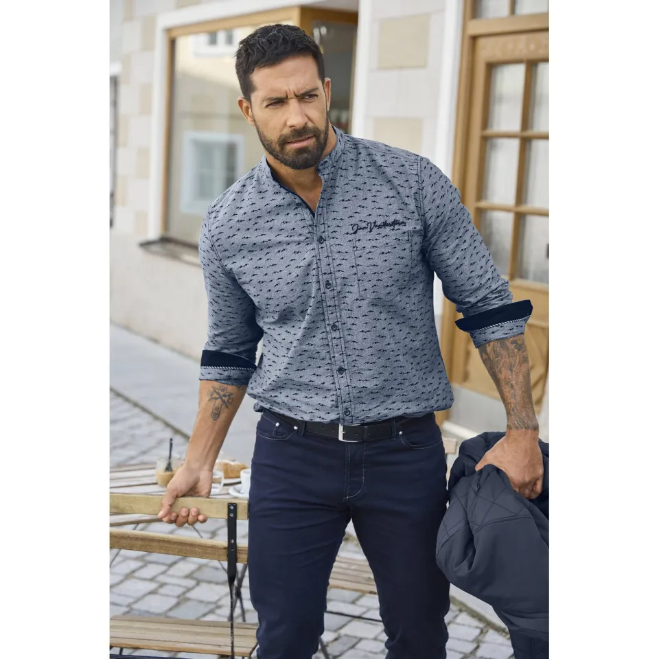 Jan Vanderstorm casual overhemd blauw, foto 4