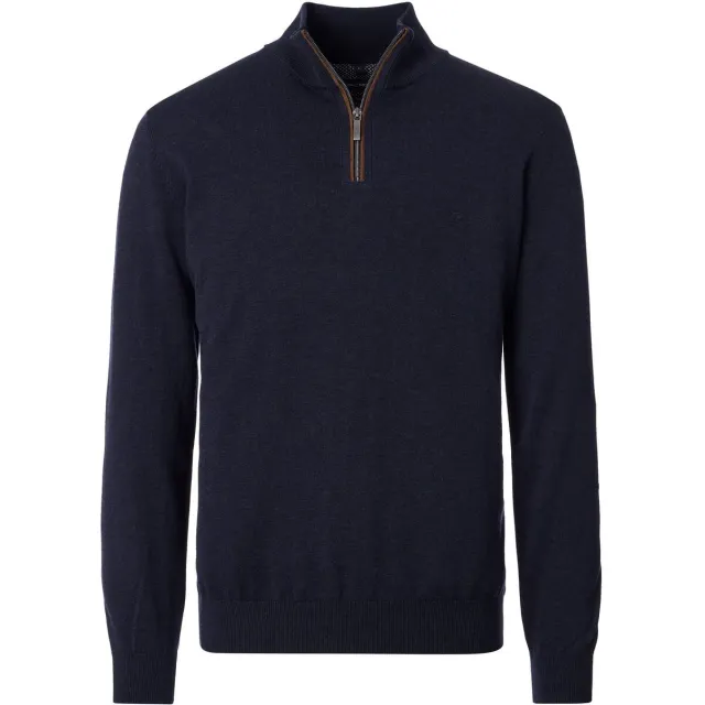 Casa Moda Trui Casamoda Halfzip Trui Solid Navy blauw