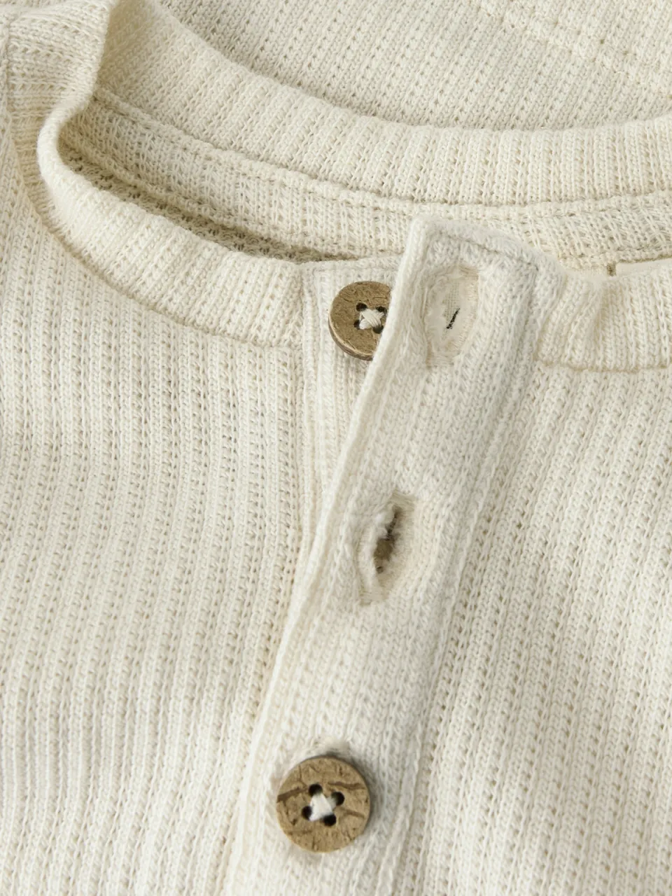 Lil' Atelier BABY katoenen gebreide longsleeve ecru, foto 3