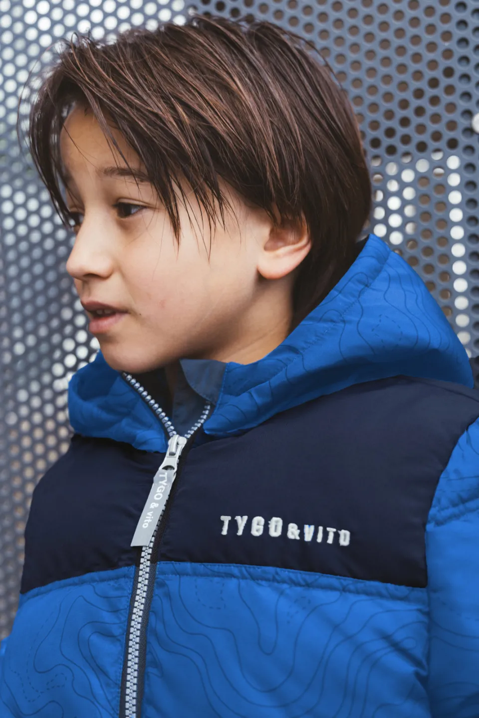 TYGO & vito gewatteerde winterjas met print blauw, foto 8