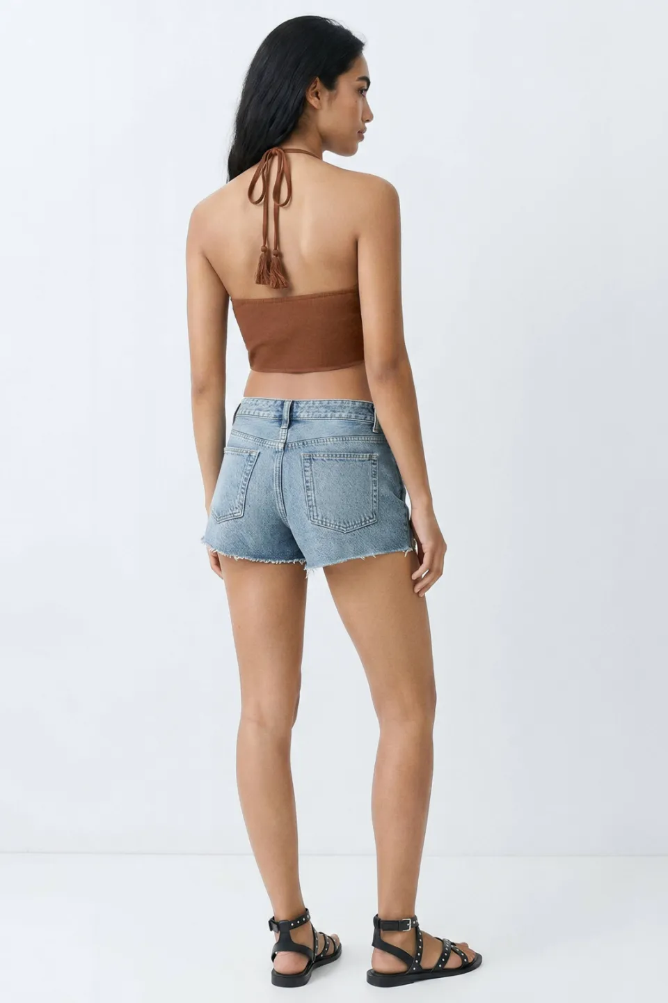 Mango denim short middenblauw, foto 5