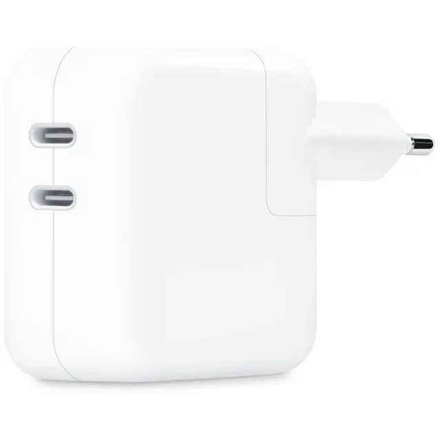 Apple Lichtnetadapter van 35 W met twee USB-C-poorten Oplader Wit