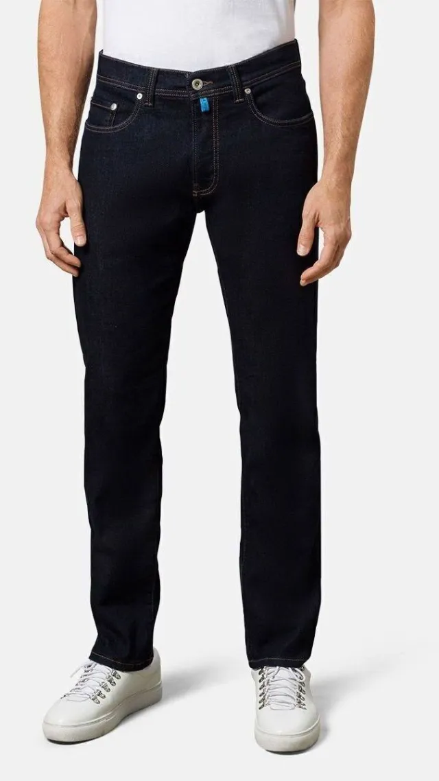 Pierre Cardin Lyon tapered jeans donkerblauw blauw/zwart stonewash, foto 3