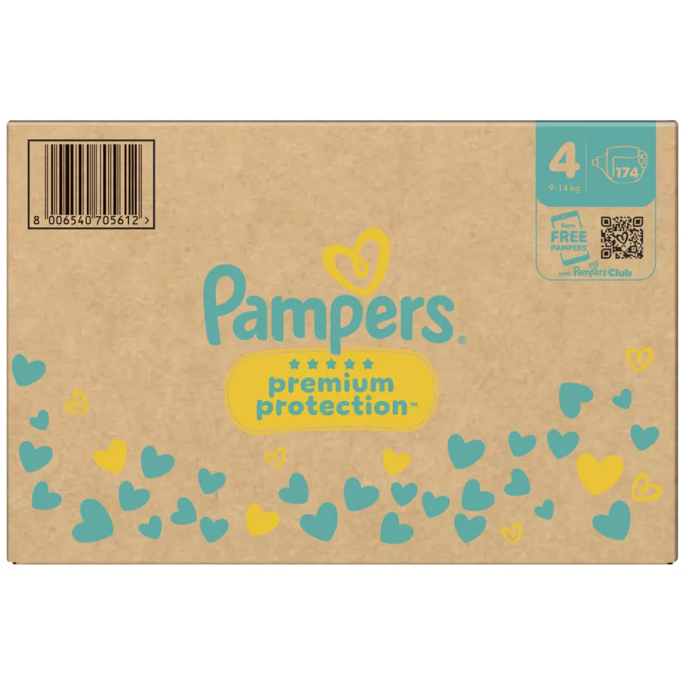 Pampers Premium Protection Maat 4 maandbox - 174 luiers - 9kg-14kg, foto 4