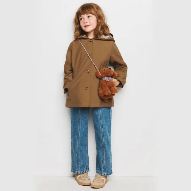 Mango Kids katoenen parka bruin