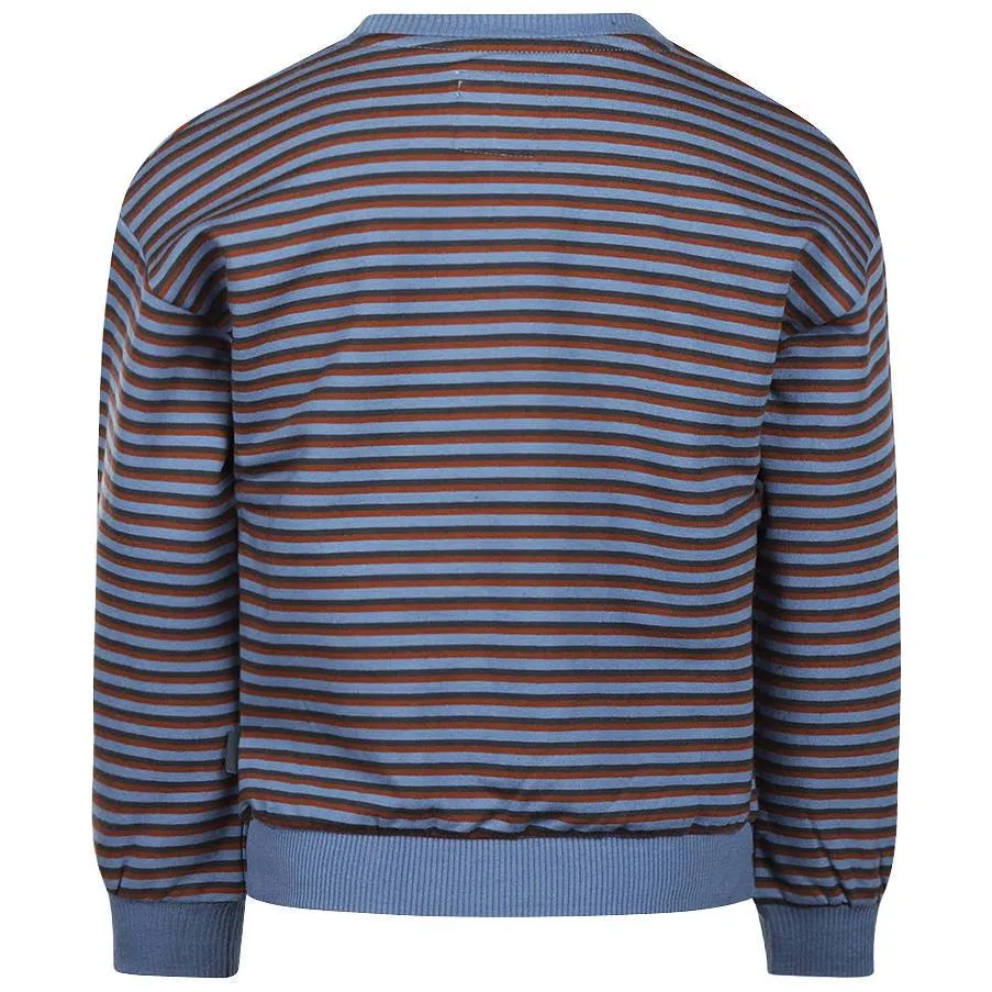 Koko Noko rechtvallende gestreepte sweater - blauw/zwart/rood, foto 3