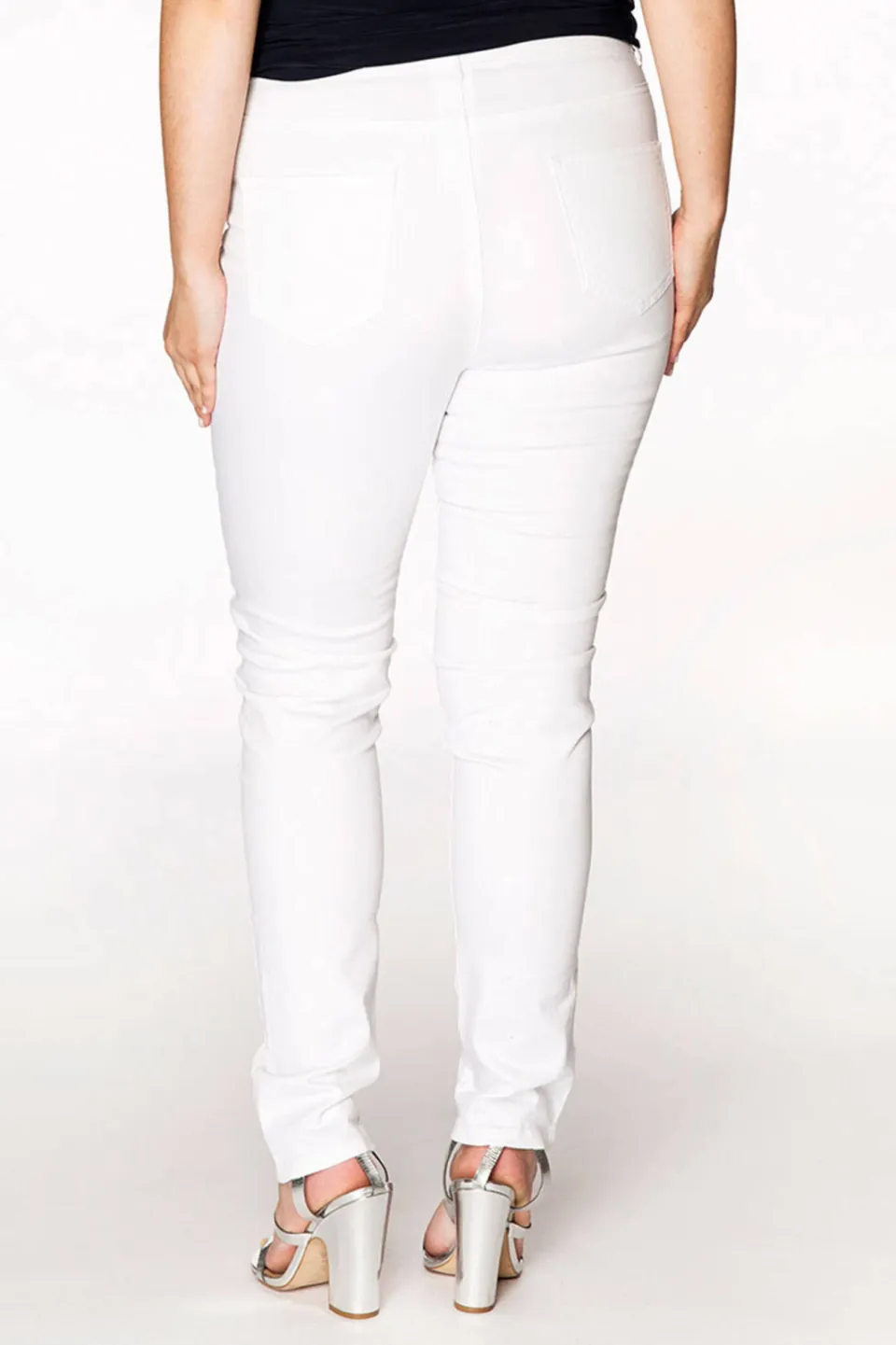 Yoek high waist shaping skinny jeans wit, foto 5