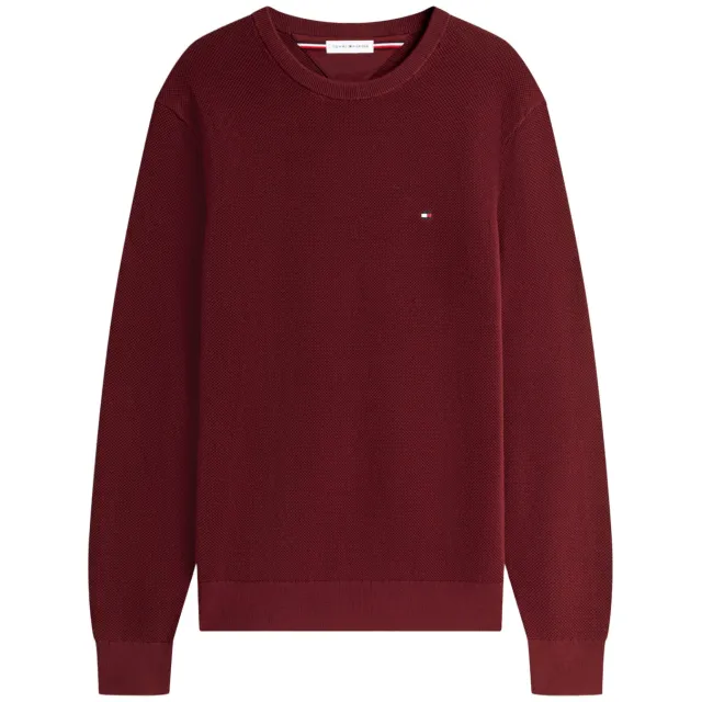 Tommy Hilfiger katoenen regular fit gebreide trui - bordeauxrood