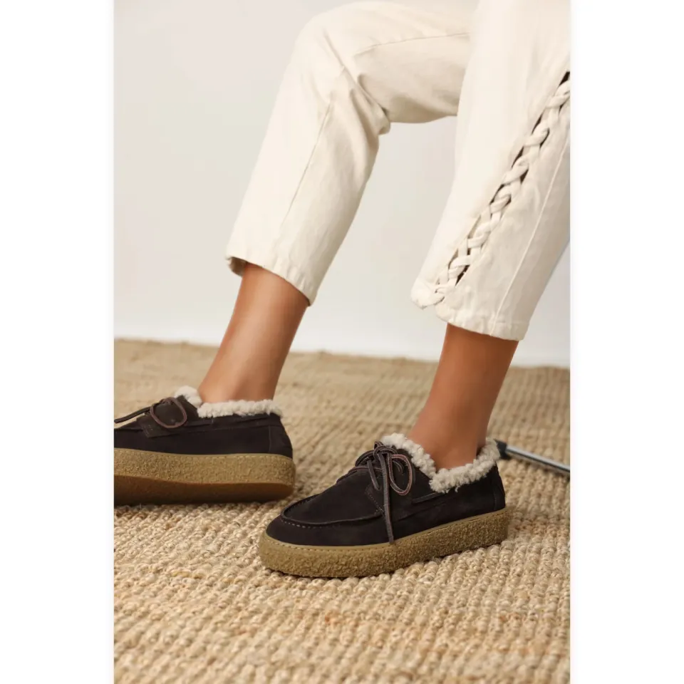 Shabbies Amsterdam Chewy Moccasin veterschoen donkerbruin bruin, foto 7