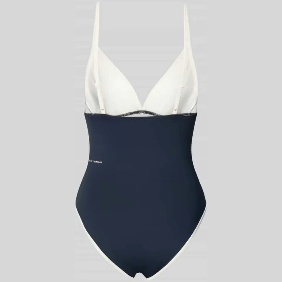 Marc O'Polo Essentials badpak donkerblauw met contrasterende details, foto 3