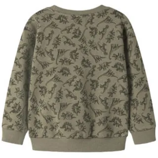 NAME IT MINI rechtvallende sweater met print - kaki Groen All over print, foto 2