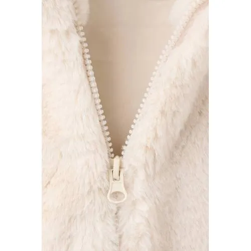 Mango imitatiebont winterjas met capuchon beige, foto 6