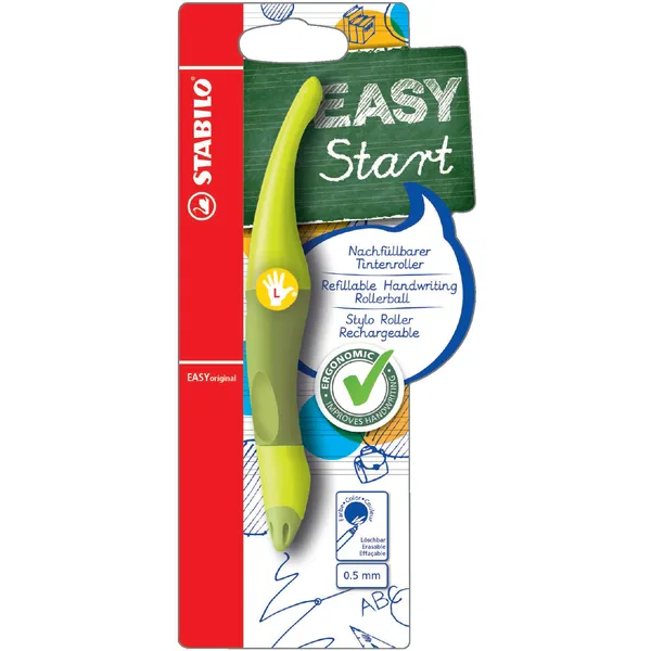 Stabilo Rollerpen stabilo easyoriginal linkshandig Limoen/groen blister blauw