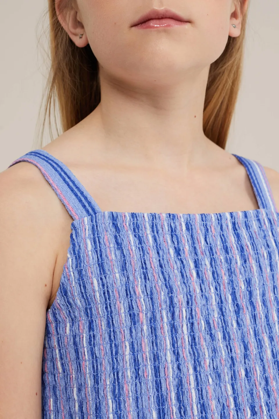 WE Fashion gestreepte mouwloze top blauw, foto 5