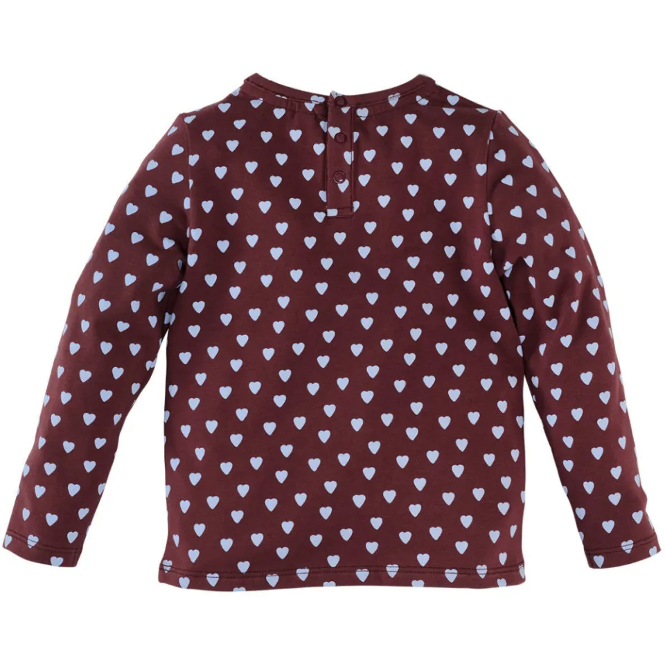 Z8 mini longsleeve Madelief donkerrood donkerrood/lichtblauw, foto 4