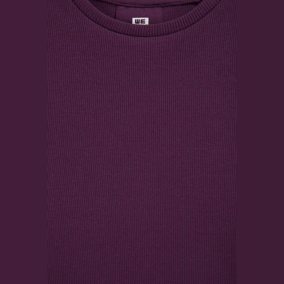 WE Fashion t-shirt met ruches donkerpaars, foto 5