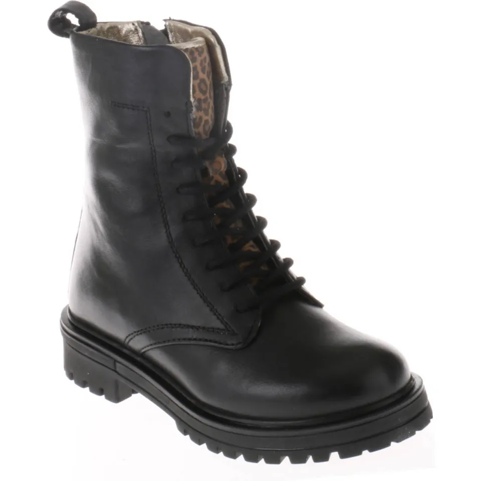 Red Code leren veterboots zwart, foto 4