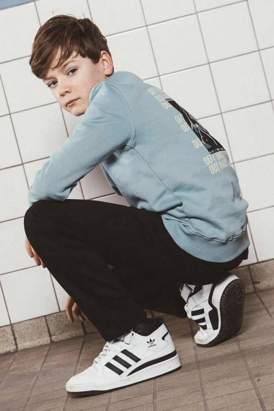 TYGO & vito NextGen sweater met backprint - lichtblauw