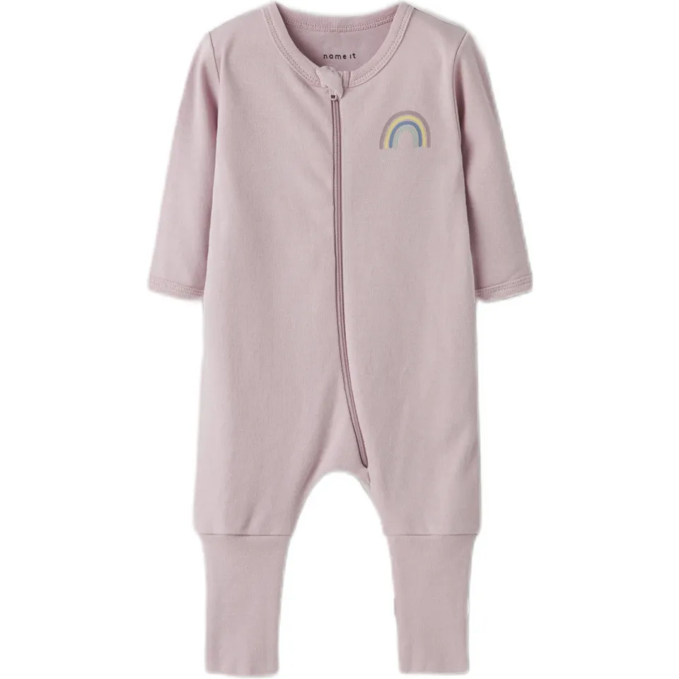 NAME IT BABY pyjama ecru lila set van 2, foto 3