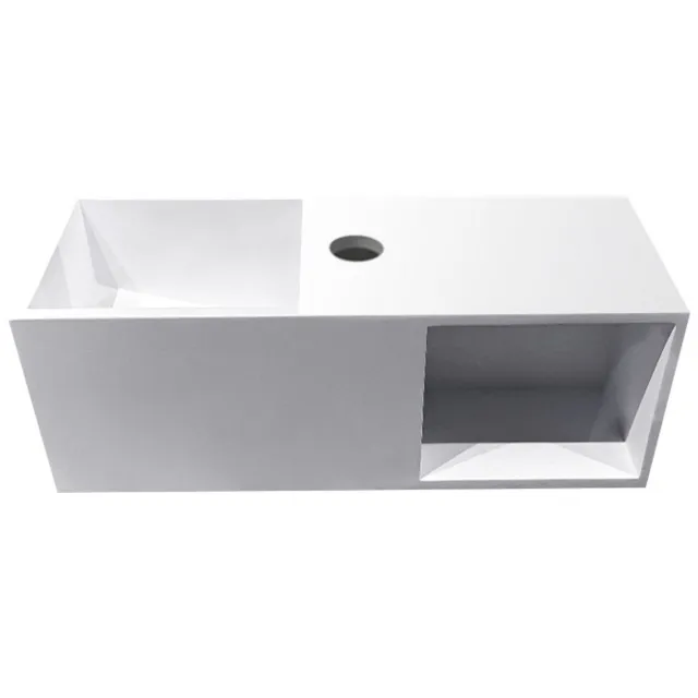 Wiesbaden Fontein Wiesbaden Julia 54x20x20cm met Nis Solid Surface Mat Wit