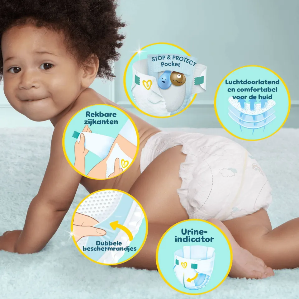 Pampers Premium Protection Maat 3 maandbox - 204 luiers - 6kg-10kg, foto 4