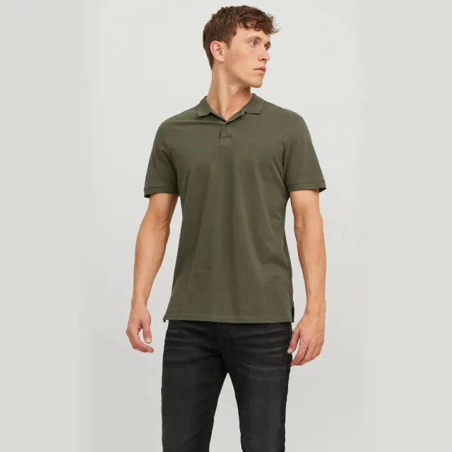 Jack & Jones ESSENTIALS slim polo olijfgroen Olive Night