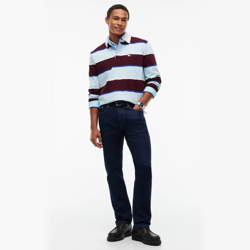 Tommy Jeans relaxed fit gestreepte polo - blauw, foto 3