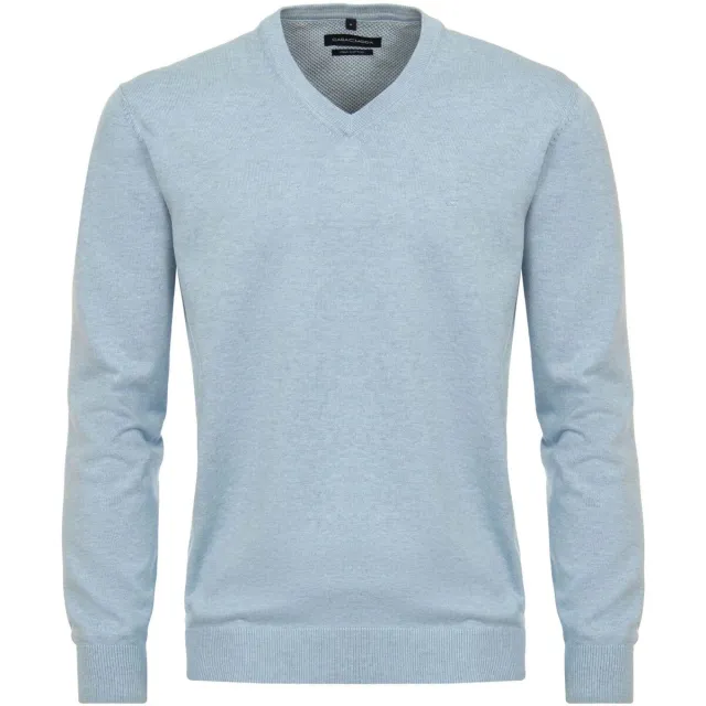 Casa Moda Trui Casamoda Pullover V-Hals Lichtblauw