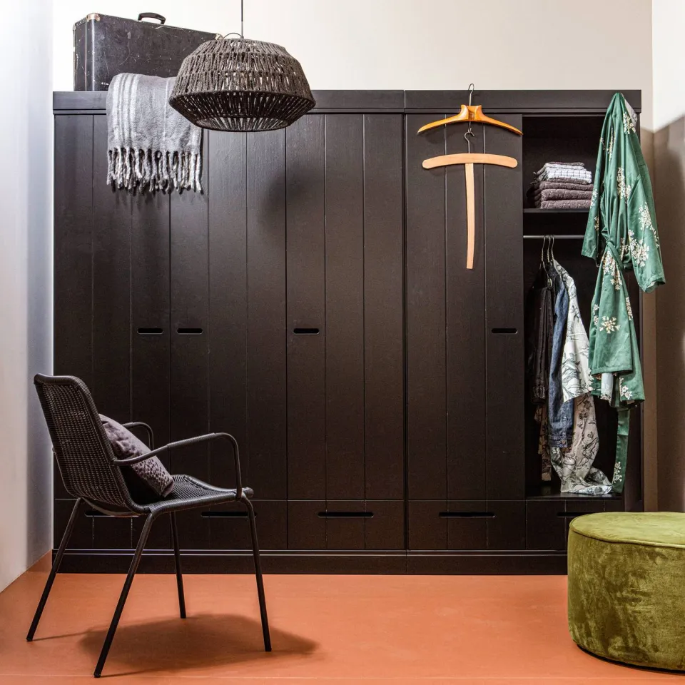 WOOOD Connect kledingkast 3-deurs zwart, foto 6