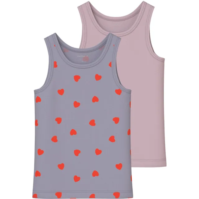 NAME IT hemd lila en roze (set van 2) Lila/roze