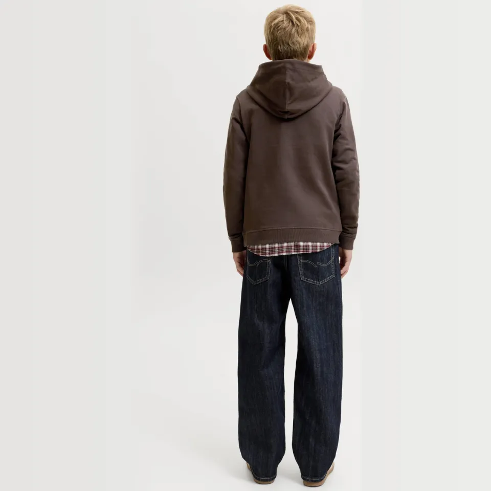 Jack & Jones JUNIOR hoodie donkerbruin bruin, foto 4