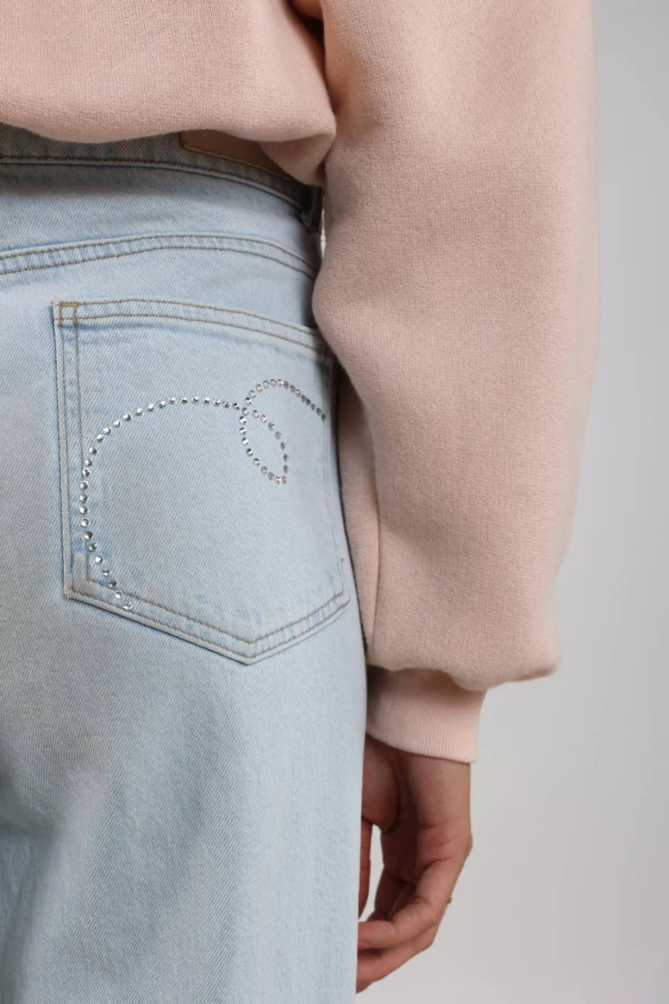 NUKUS high waist wide leg jeans light blue denim, foto 6
