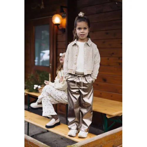 LEVV Little imitatieleren broek goud, foto 4