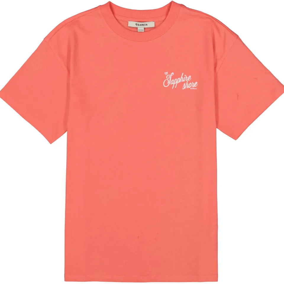 Garcia T-shirt met backprint koraalrood, foto 2