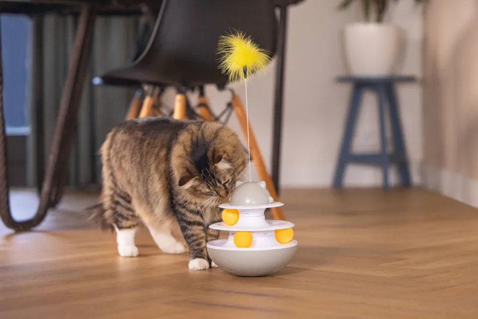 Beeztees Sapi interactief kattenspeelgoed grijs, foto 2
