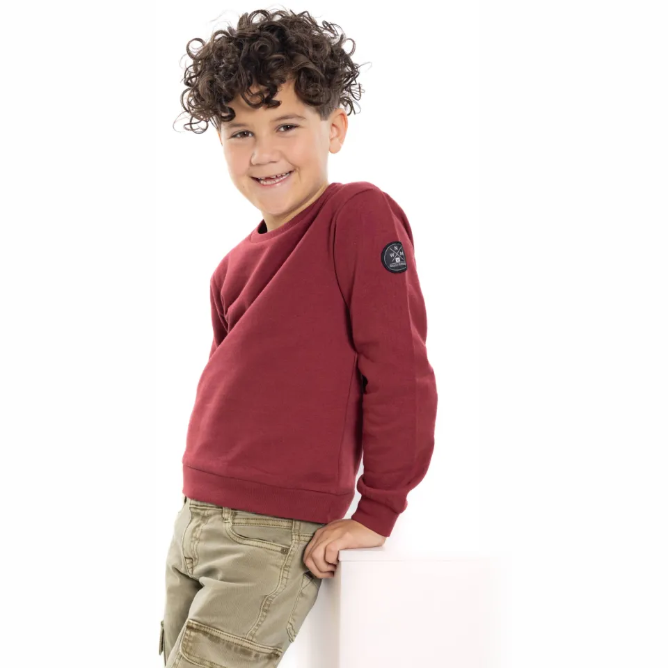 No Way Monday rechtvallende sweater met backprint - rood