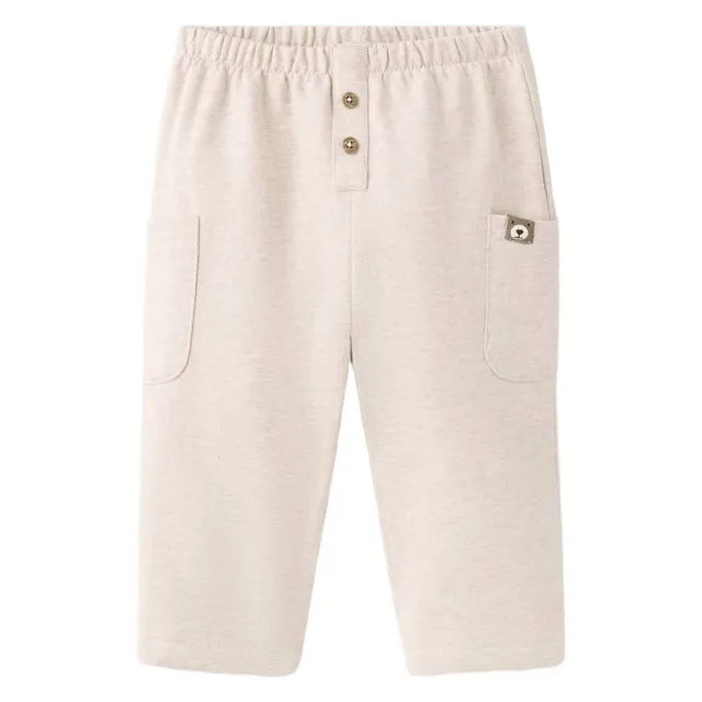 Mango Kids katoenen babybroek beige