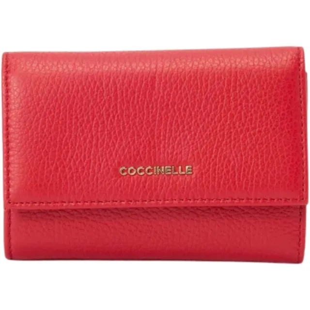 Coccinelle Metallic Soft portemonnee rood