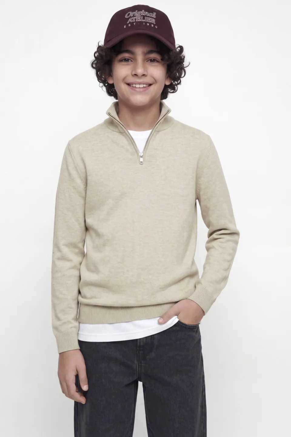 Jack & Jones JUNIOR trui ecru fijn gebreid, foto 8