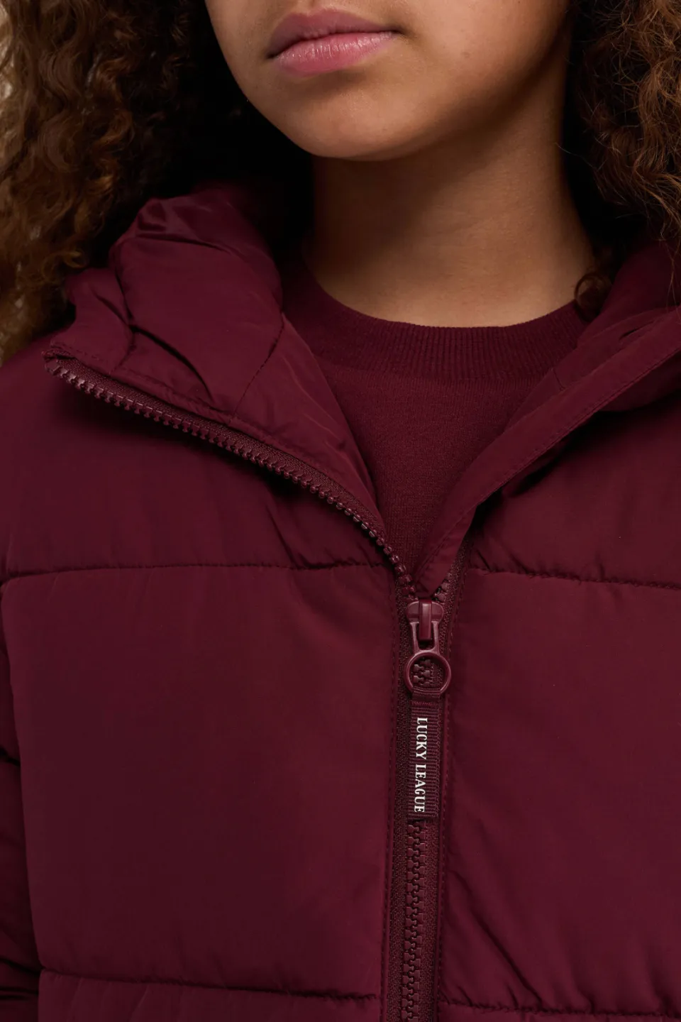 WE Fashion quilted winterjas donkerrood, foto 5