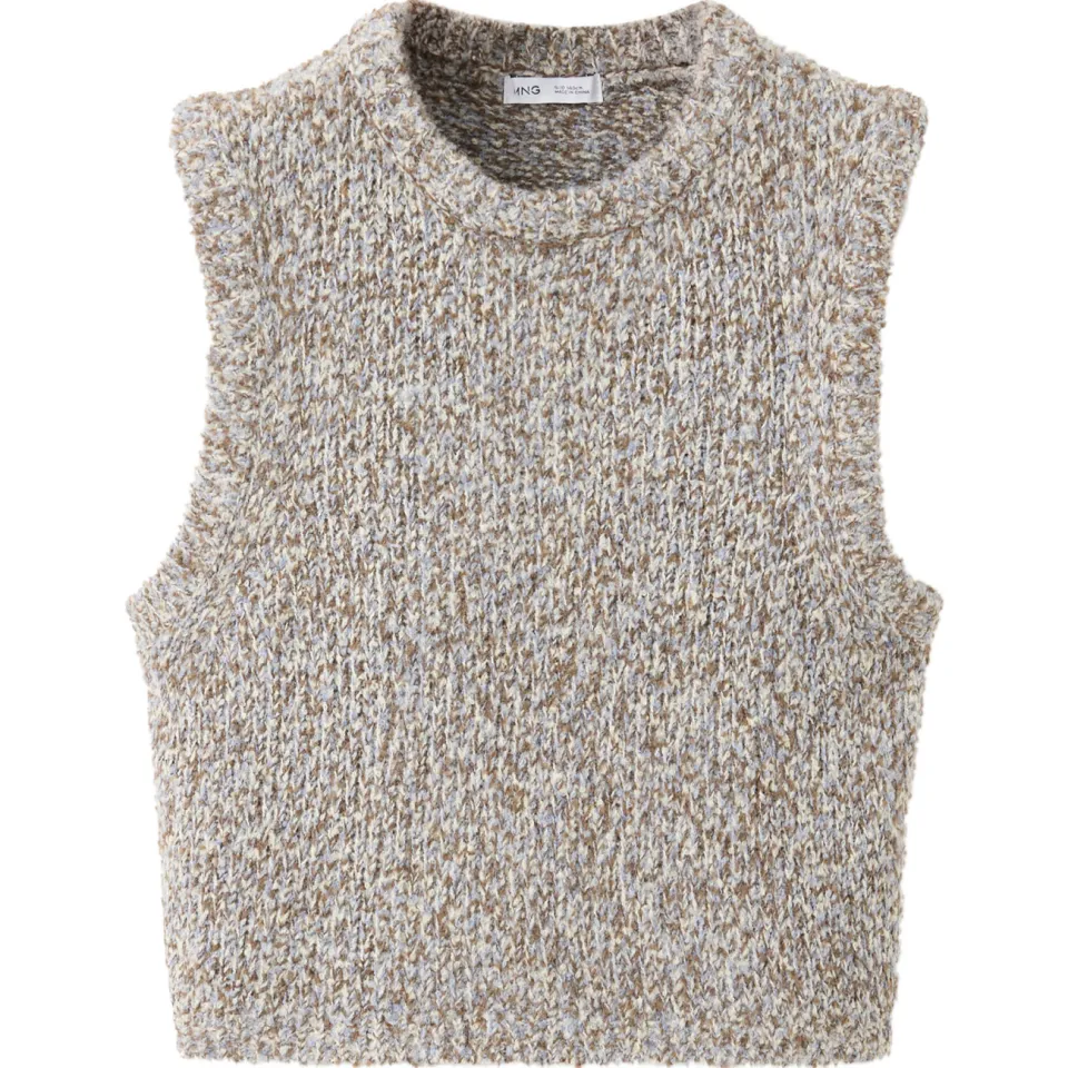 Mango Kids gemêleerde spencer - bruin, foto 2