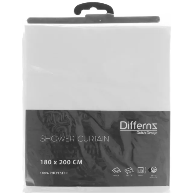 Differnz Color douchegordijn polyester 180x200 cm wit